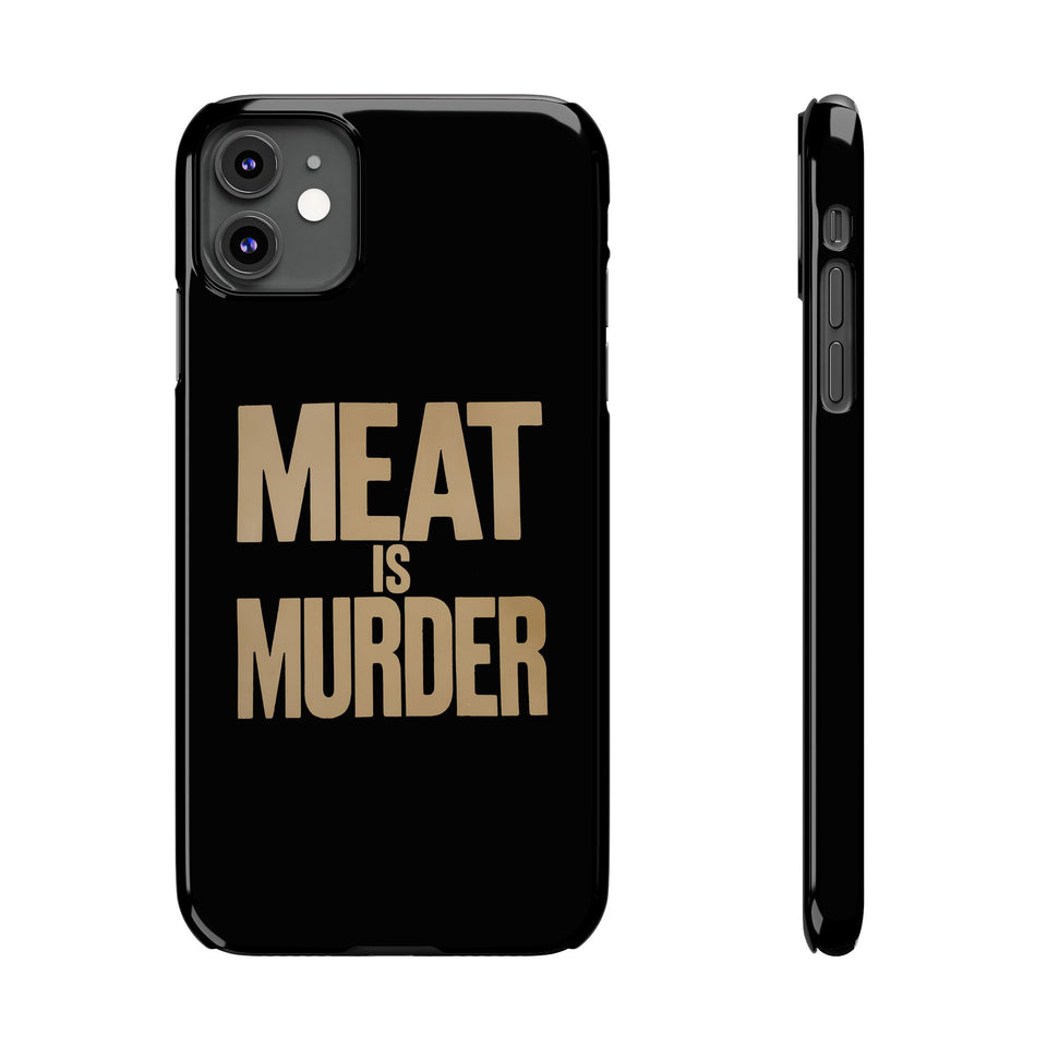 Premium Vegan Meat Is Murder iPhone Case | Vegan Gifts Slim Phone Cases