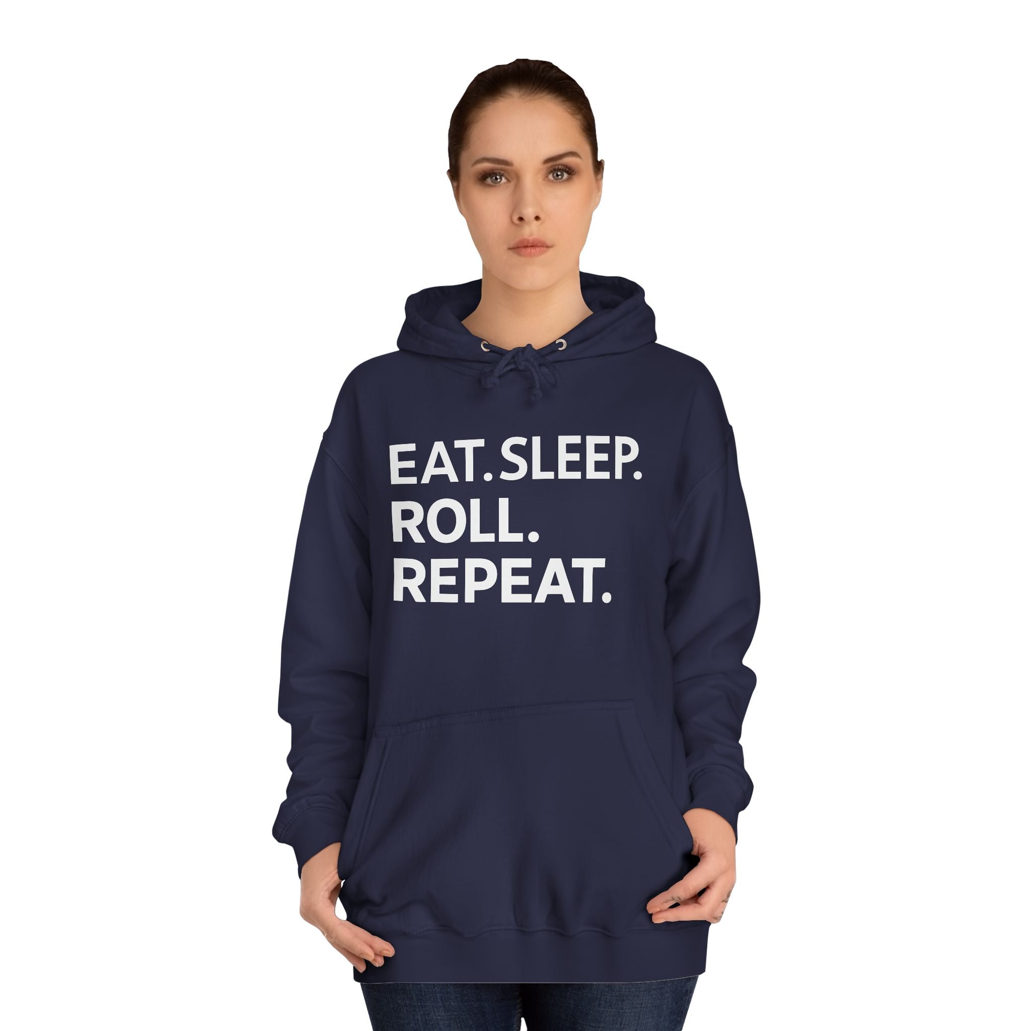Eat Sleep Roll Repeat BJJ Unisex College Hoodie | Brazilian Jiu Jitsu Gift Hoodie