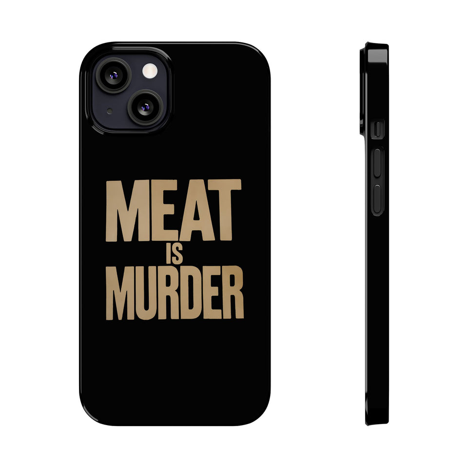 Premium Vegan Meat Is Murder iPhone Case | Vegan Gifts Slim Phone Cases