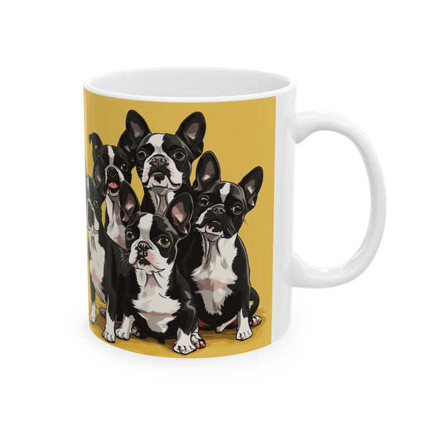 Boston Terrier Mug | Boston Terrier Gifts | Boston Terrier Presents | Group of Boston Terrier Ceramic Mug 11oz