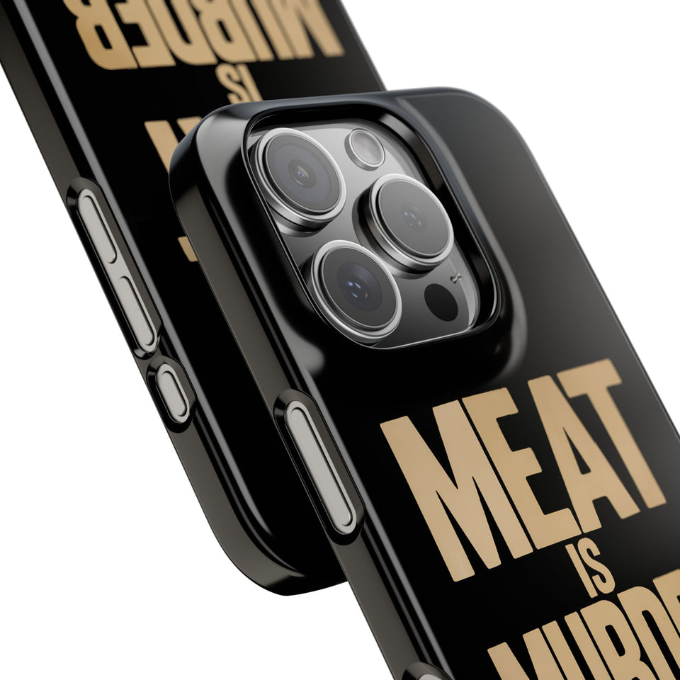 Premium Vegan Meat Is Murder iPhone Case | Vegan Gifts Slim Phone Cases