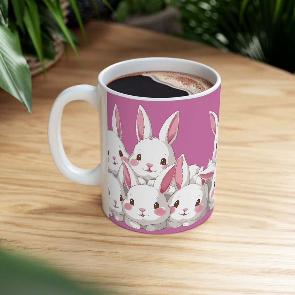 Cute Anime Rabbits - Rabbit Ceramic Mug | Cute Anime Rabbits - Rabbit Gifts (11oz)