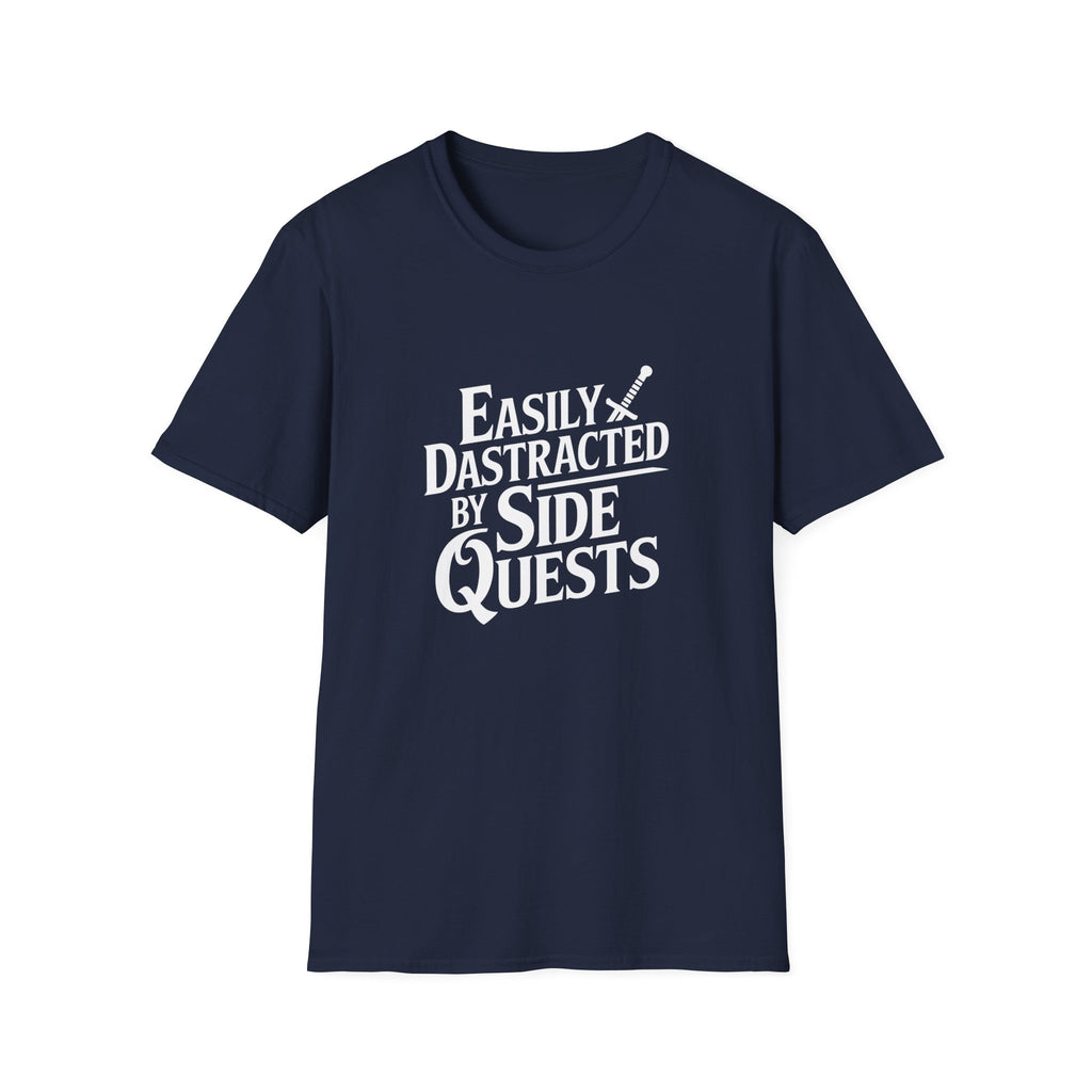 Easily Distracted By Side Quests T-Shirt — RPG Gamer Tee 3