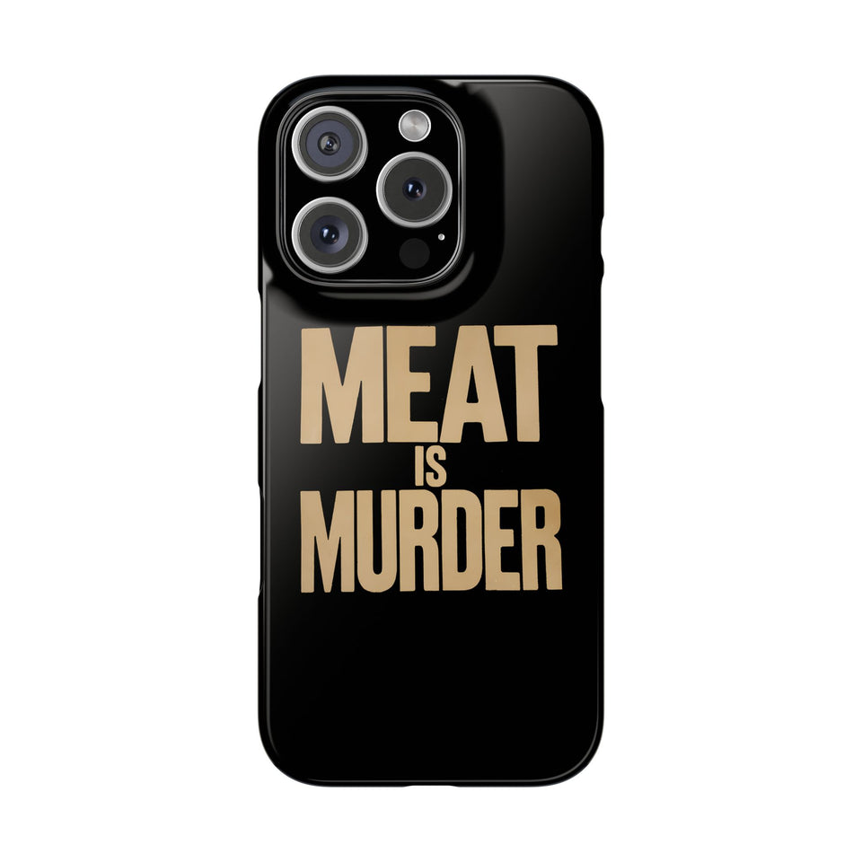 Premium Vegan Meat Is Murder iPhone Case | Vegan Gifts Slim Phone Cases