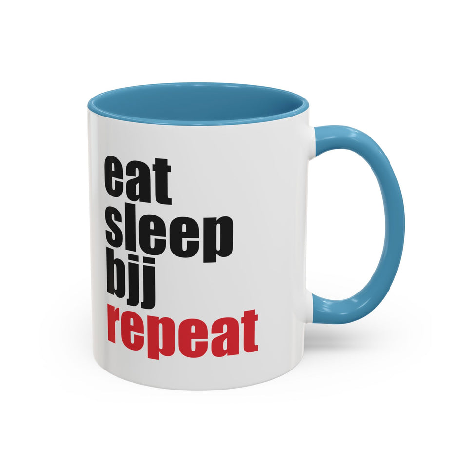Brazilian Jiu Jitsu Eat Sleep BJJ Repeat | BJJ Accent Coffee Mug