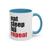 Brazilian Jiu Jitsu Eat Sleep BJJ Repeat | BJJ Accent Coffee Mug Brazilian Jiu Jitsu Eat Sleep BJJ Repeat | BJJ Accent Coffee Mug