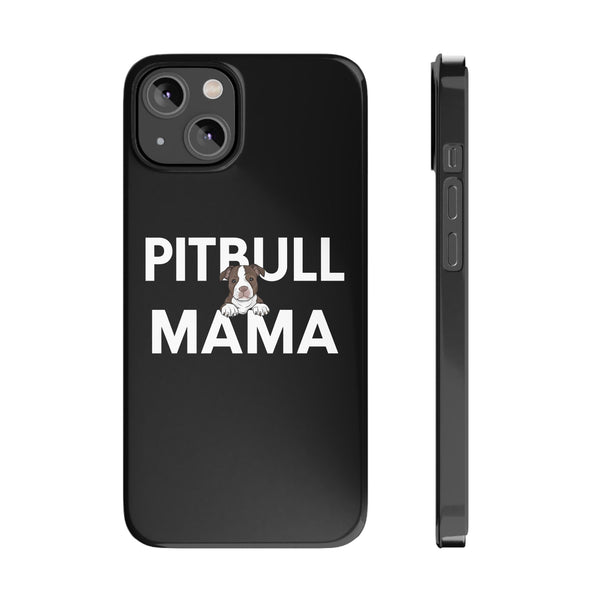 Premium Pitbull Mama 3 iPhone Case | Pitbull Gifts Slim Phone Cases