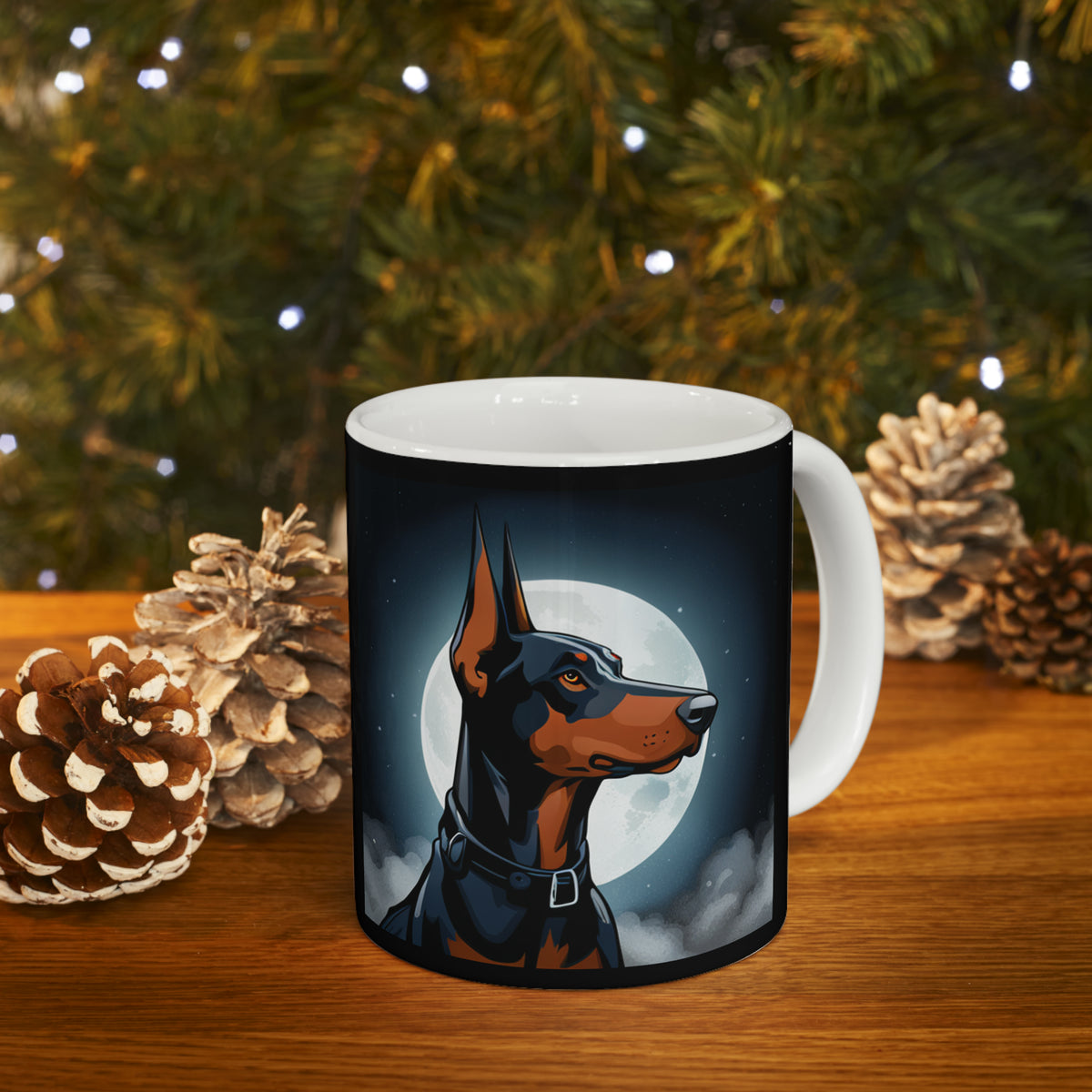 Doberman Mug | Doberman Gifts | Doberman Presents Moon Ceramic Mug 11oz