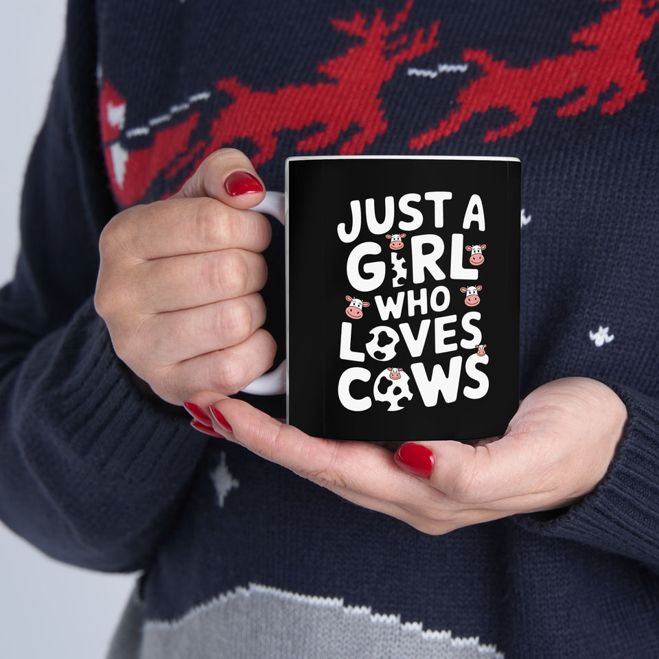 Just A Girl Who Loves Cows Mug | Cute Cow Gifts | Cow Coffee Mug 11oz