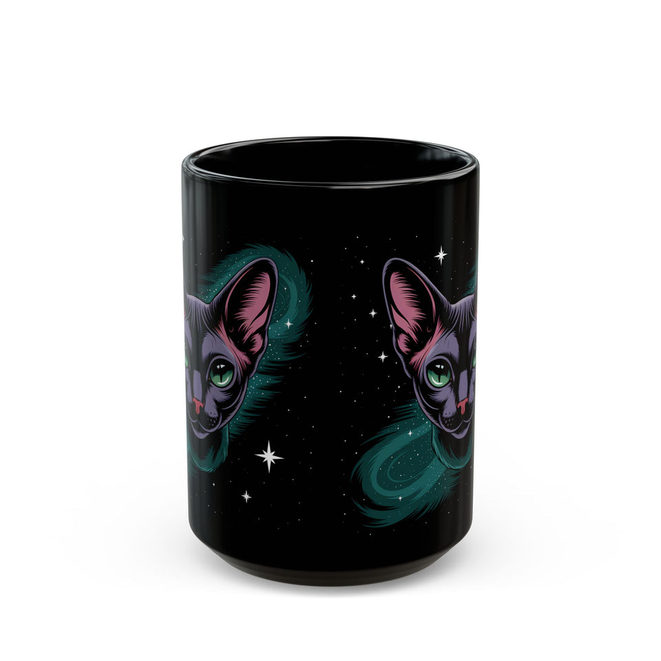 Cosmic Sphinx Cat Mug 2 - 11oz & 15oz - Perfect for Sphynx Cat Lovers & Space Enthusiasts