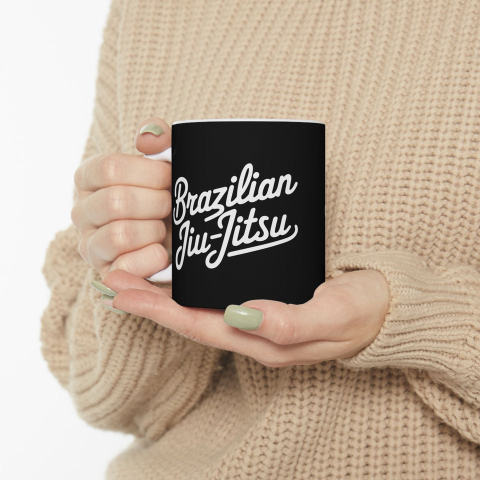 Brazilian Jiu Jitsu Cursive BJJ Ceramic Mug | Brazilian Jiu Jitsu Gifts (11oz)