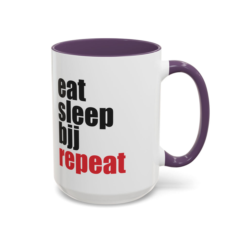 Brazilian Jiu Jitsu Eat Sleep BJJ Repeat | BJJ Accent Coffee Mug