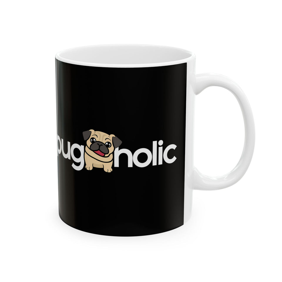 Puggaholic Pug Mug 2 | Pug Coffee Mug | Pug Dog Gifts | Pug Presents | Pug Mug 11oz