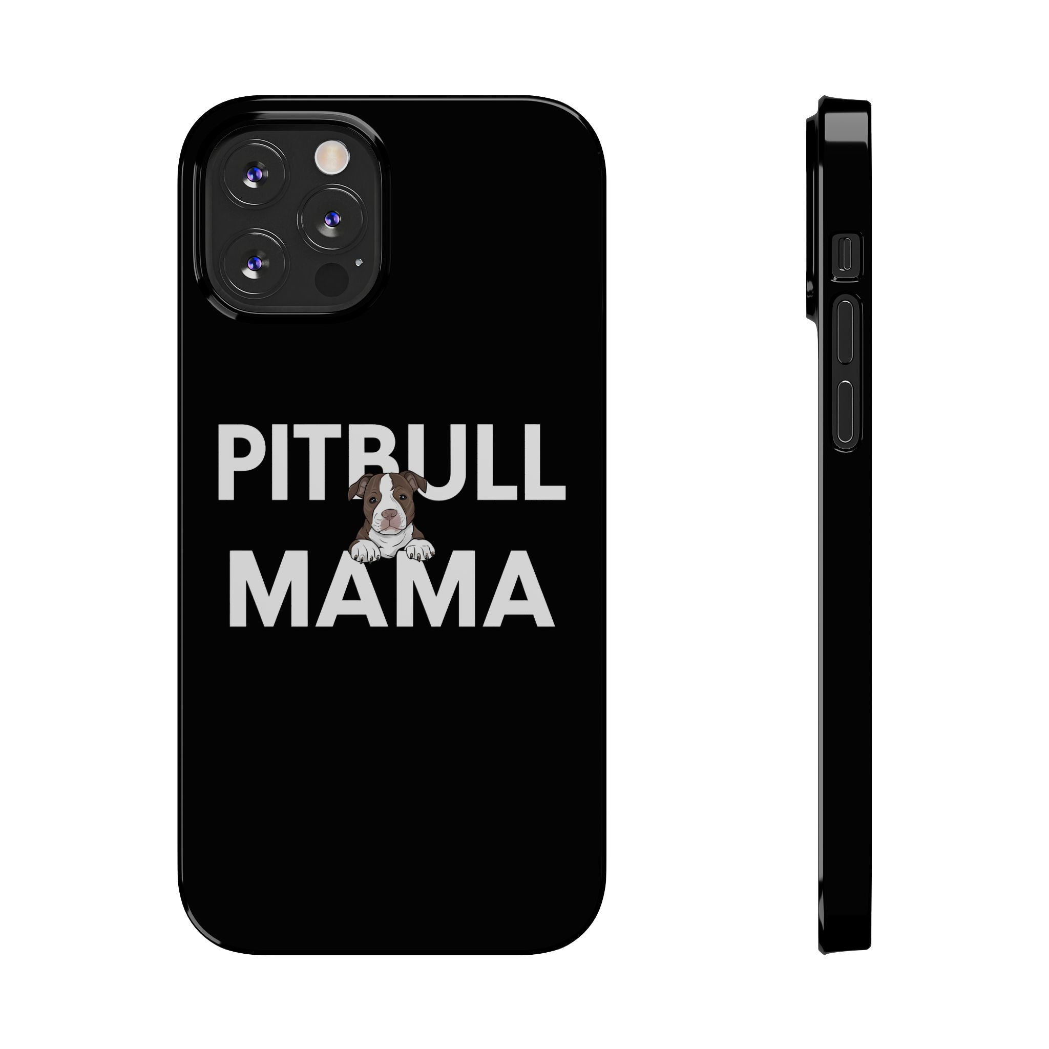Premium Pitbull Mama 3 iPhone Case | Pitbull Gifts Slim Phone Cases