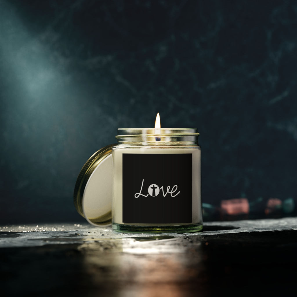 Love Jesus Faith Scented Candle - Christian Jesus Coconut Apricot Wax Candle (4oz, 9oz)