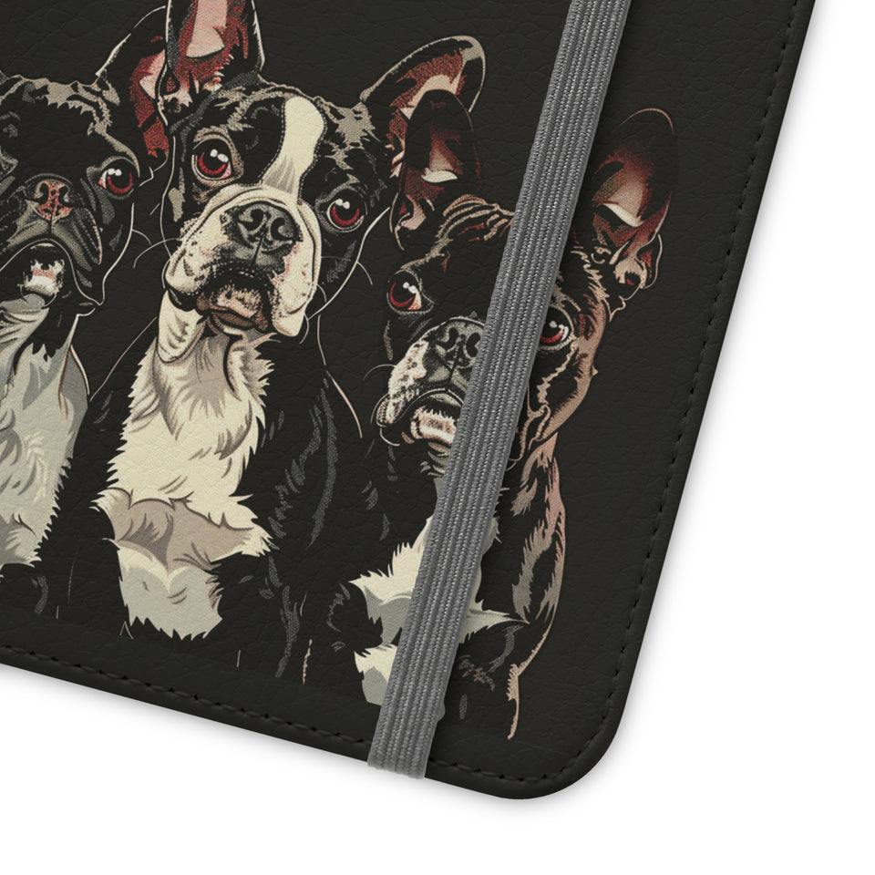 Boston Terrier Phone Case | Boston Terrier Wallet Phone Case | IPhone & Samsung Galaxy Boston Terrier Flip Cases