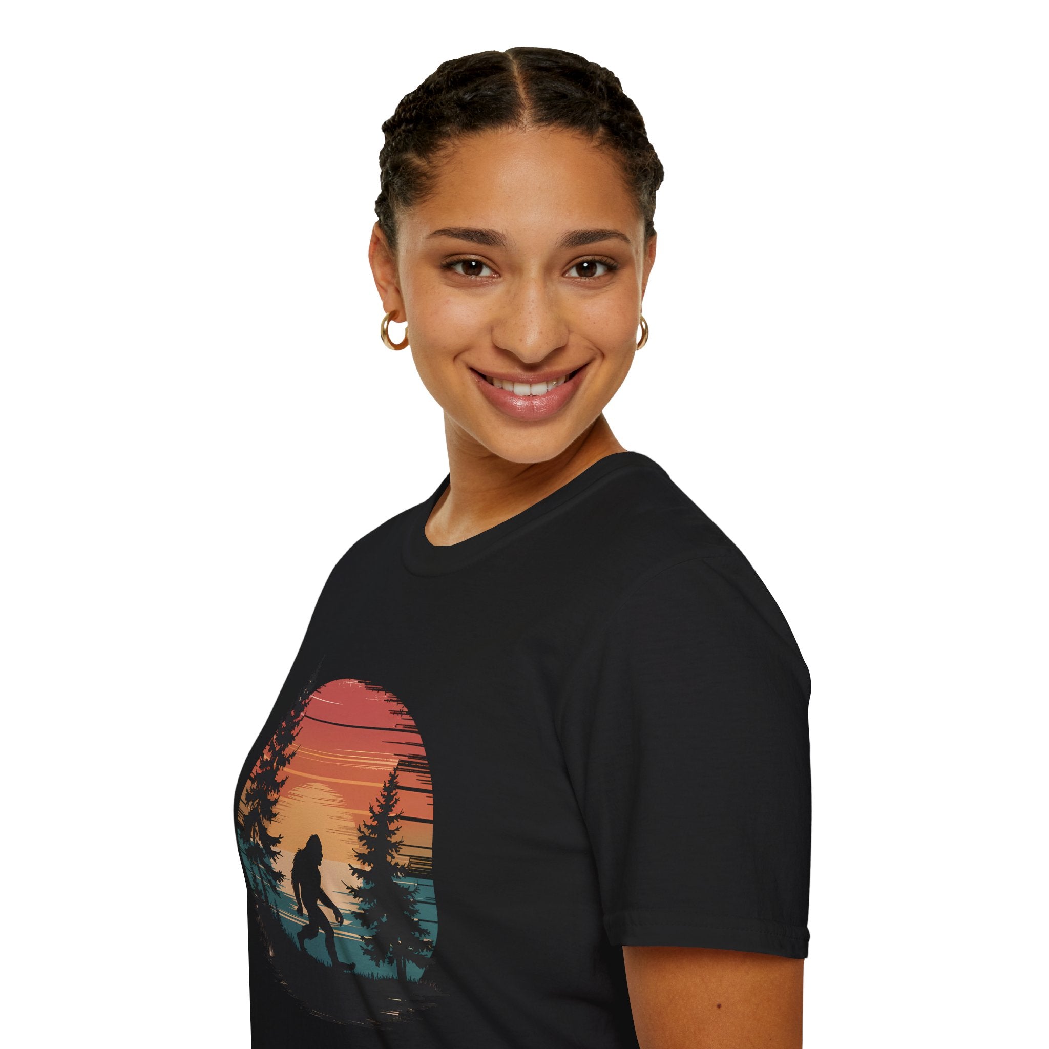 Sasquatch In the Forrest Bigfoot Sunset Shirt T-Shirt