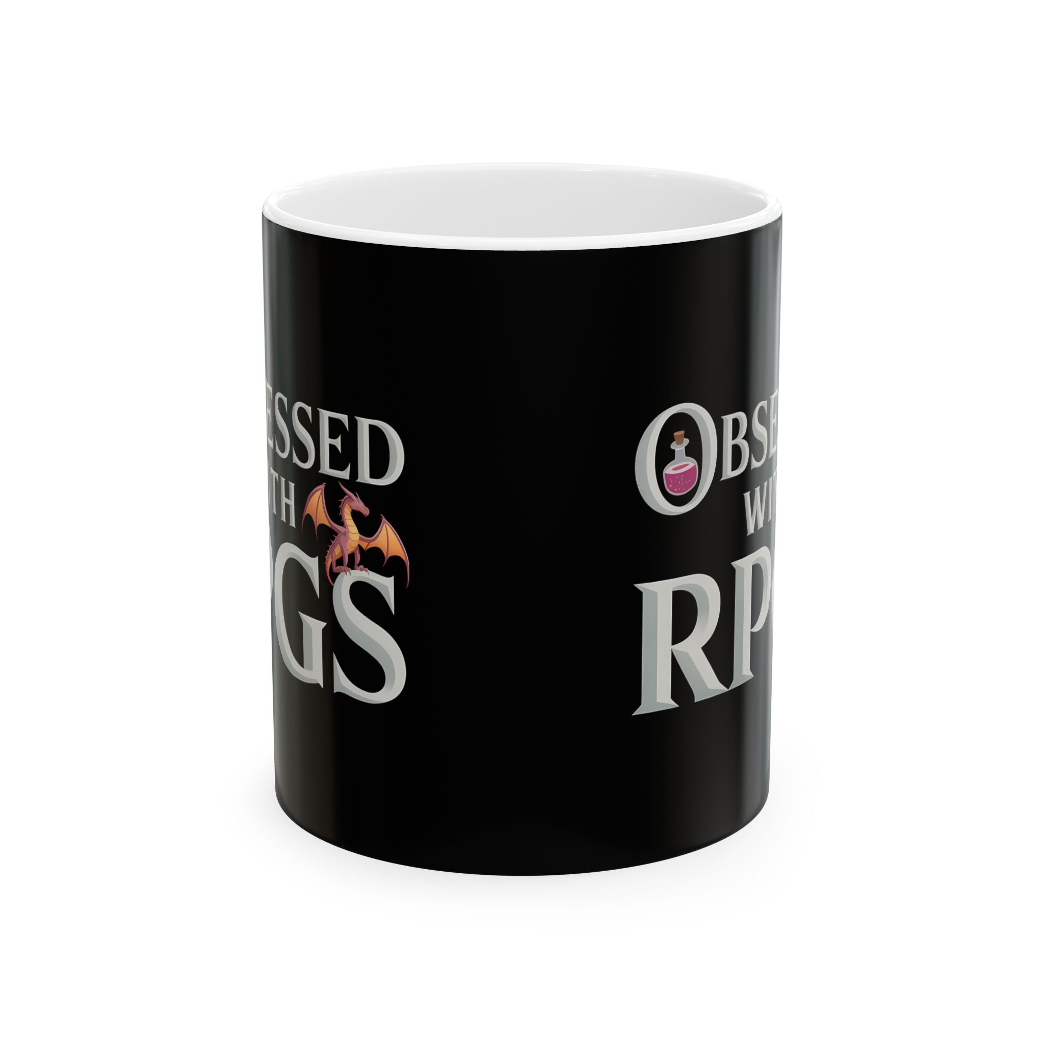 Obsessed With RPGs Ceramic Mug | Role Playing Game Gifts (11oz) Secondary image