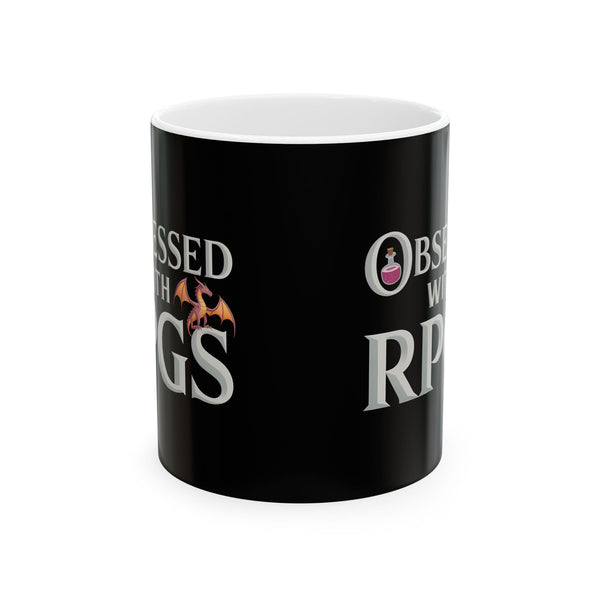 Obsessed With RPGs Ceramic Mug | Role Playing Game Gifts (11oz)