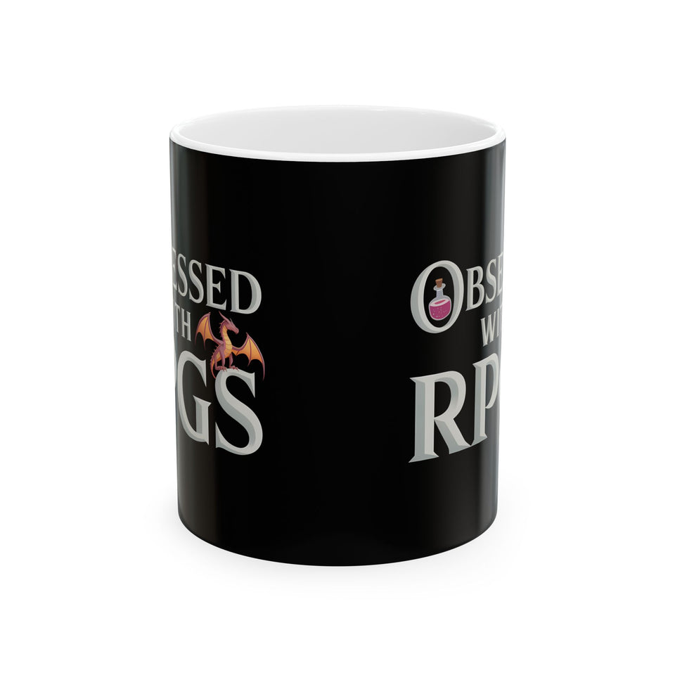 Obsessed With RPGs Ceramic Mug | Role Playing Game Gifts (11oz)