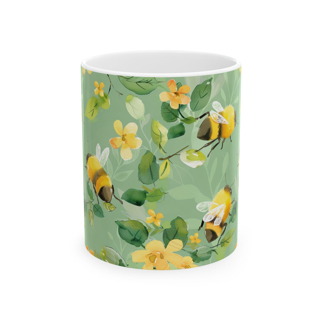 Bee Mug | Bee Gifts | Bee Presents | Watercolor Bees Ceramic Mug 11oz