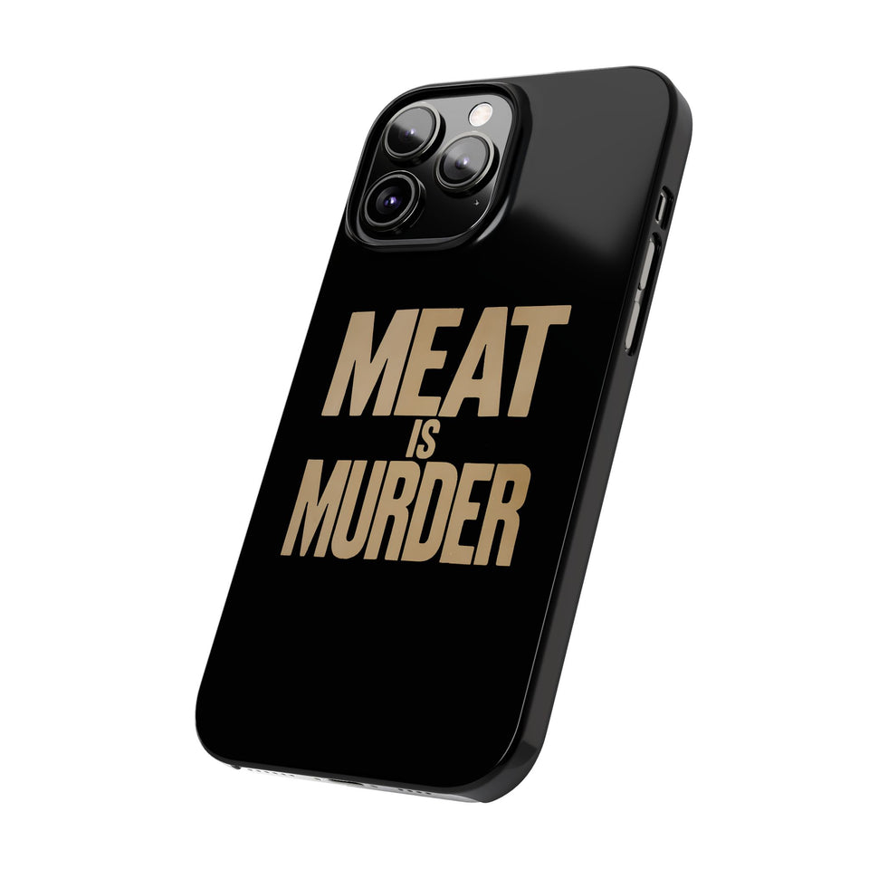 Premium Vegan Meat Is Murder iPhone Case | Vegan Gifts Slim Phone Cases