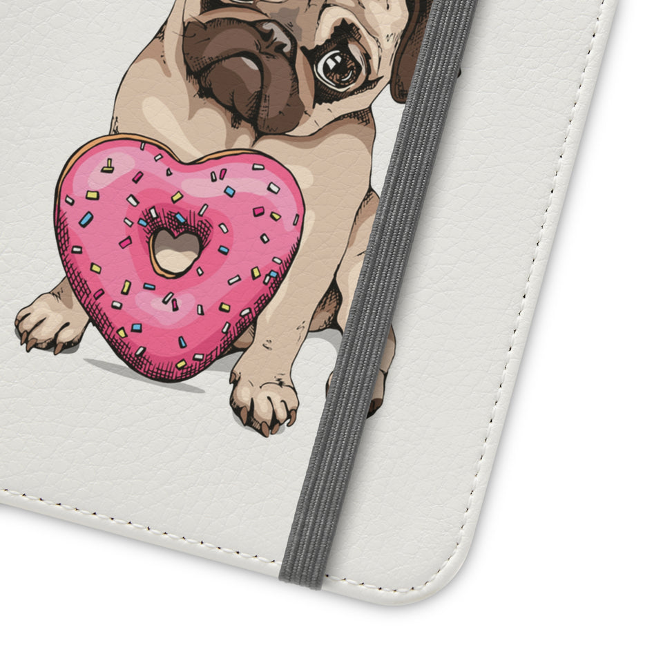 Pug Phone Case | I Love My Pug Wallet Phone Case | IPhone & Samsung Galaxy Pug Flip Cases White