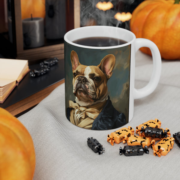 Classical Painting French Bulldog Mug | Frenchie Coffee Mug | Cute French Bulldog Gift | Funny Frenchie Presents | French Bulldog Mug 2 11oz