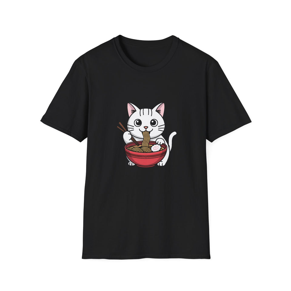 Cute Cat Eating Ramen Unisex T-Shirt