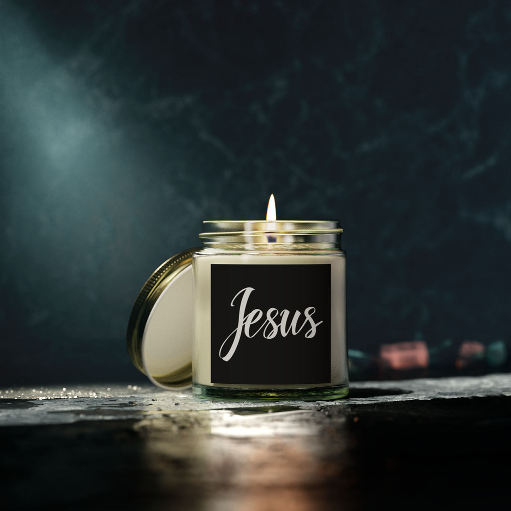 Jesus Cross Faith Scented Candle - Christian Jesus Coconut Apricot Wax Candle (4oz, 9oz)