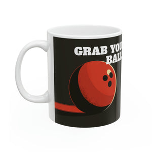 Funny Bowling Mug | Grab Your Balls Bowling Coffee Mug | Bowling Gifts | Funny Bowling Presents | Bowling Mug 2 11oz