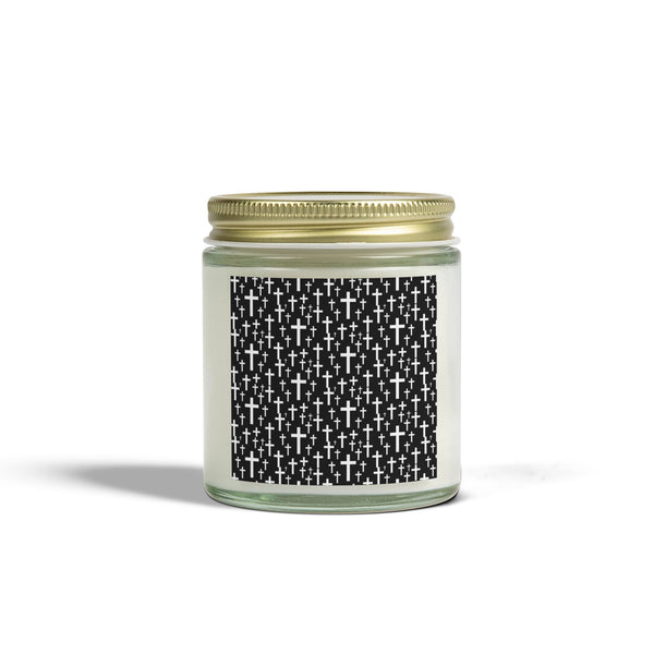 Faith Cross Jesus Scented Candle - Christian Jesus Coconut Apricot Wax Candle (4oz, 9oz)