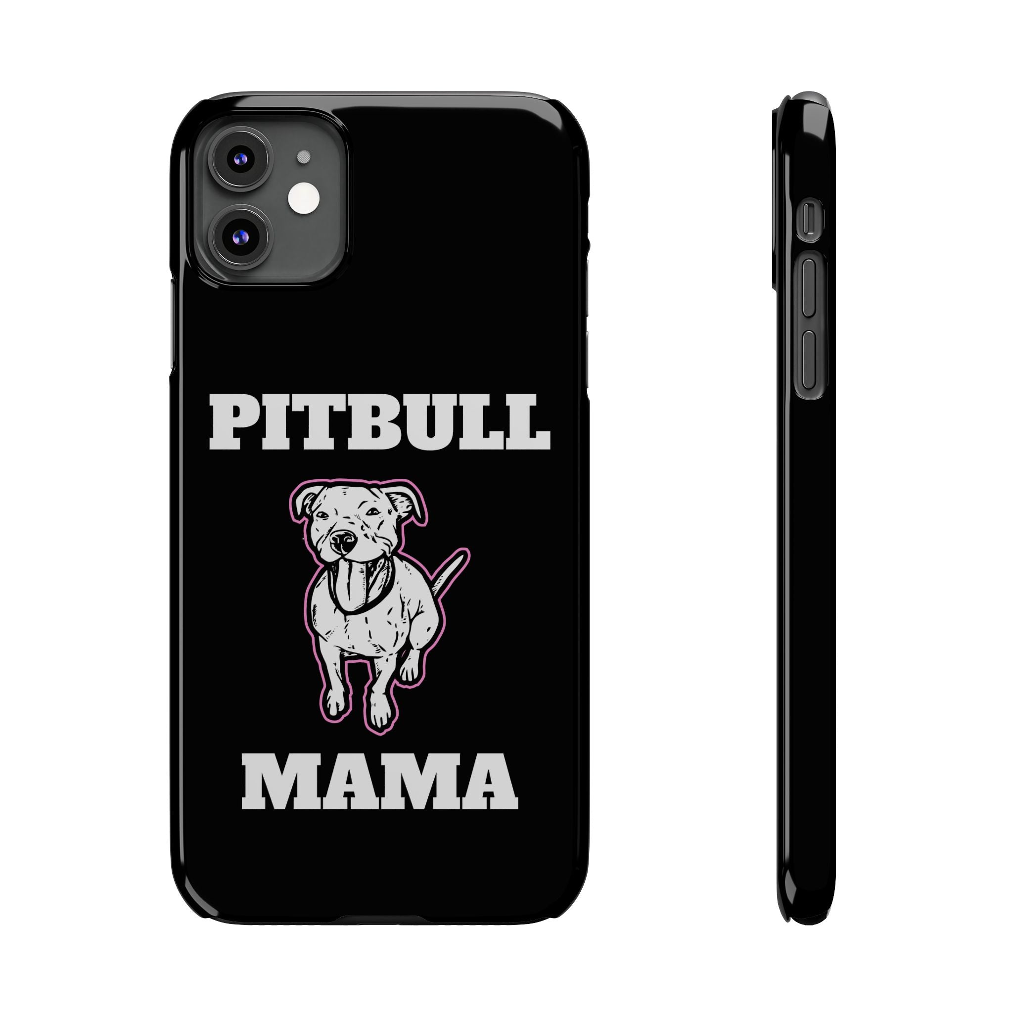 Premium Pitbull Mama 2 iPhone Case | Pitbull Gifts Slim Phone Cases