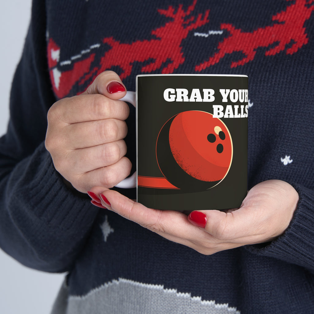 Funny Bowling Mug | Grab Your Balls Bowling Coffee Mug | Bowling Gifts | Funny Bowling Presents | Bowling Mug 2 11oz