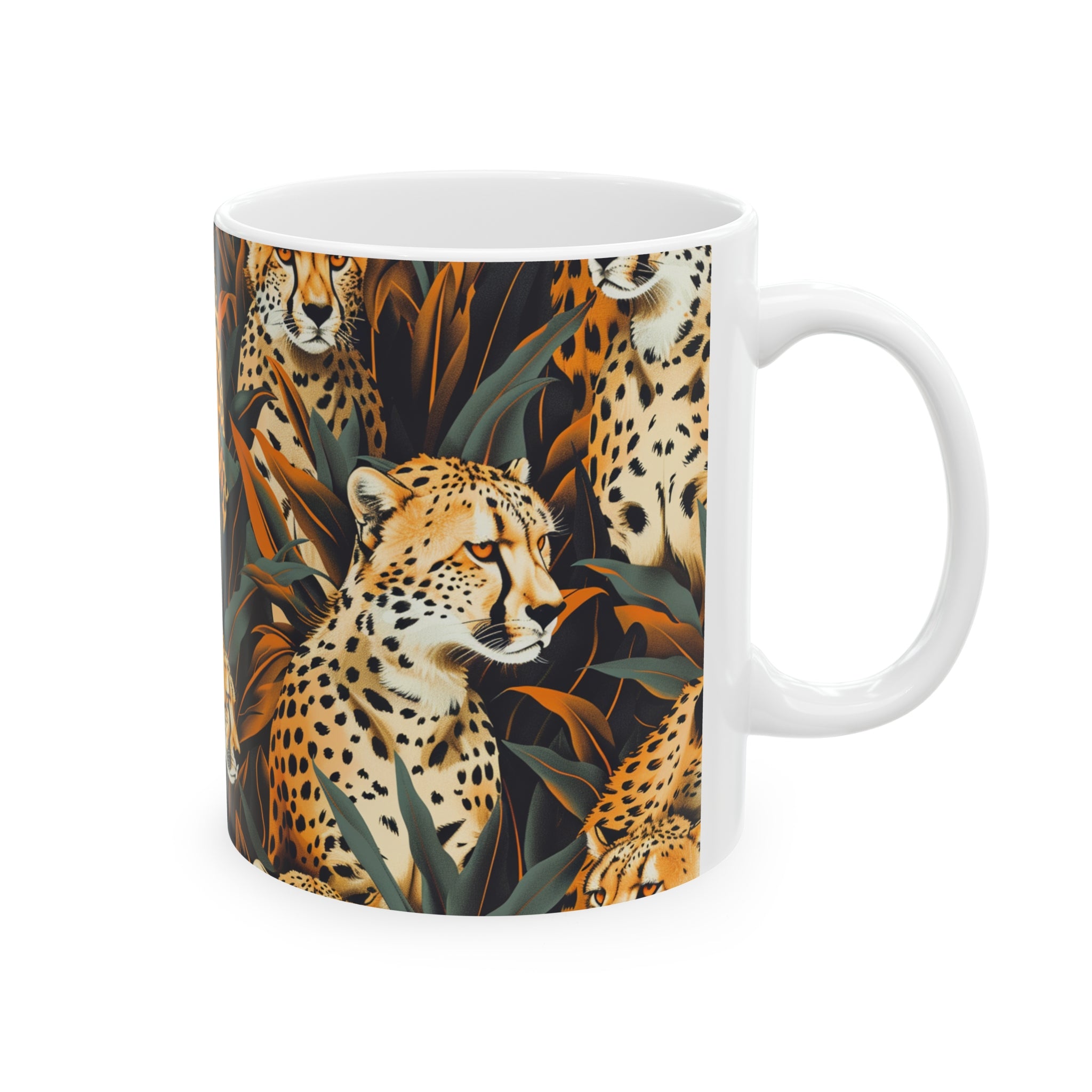 Cheetah Mug | Cheetah Gifts | Cheetah Presents | Group Of Cheetah Ceramic Mug 11oz