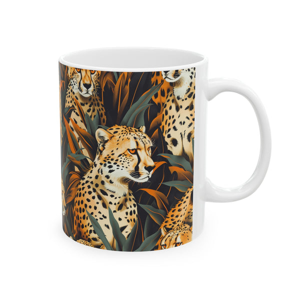 Cheetah Mug | Cheetah Gifts | Cheetah Presents | Group Of Cheetah Ceramic Mug 11oz
