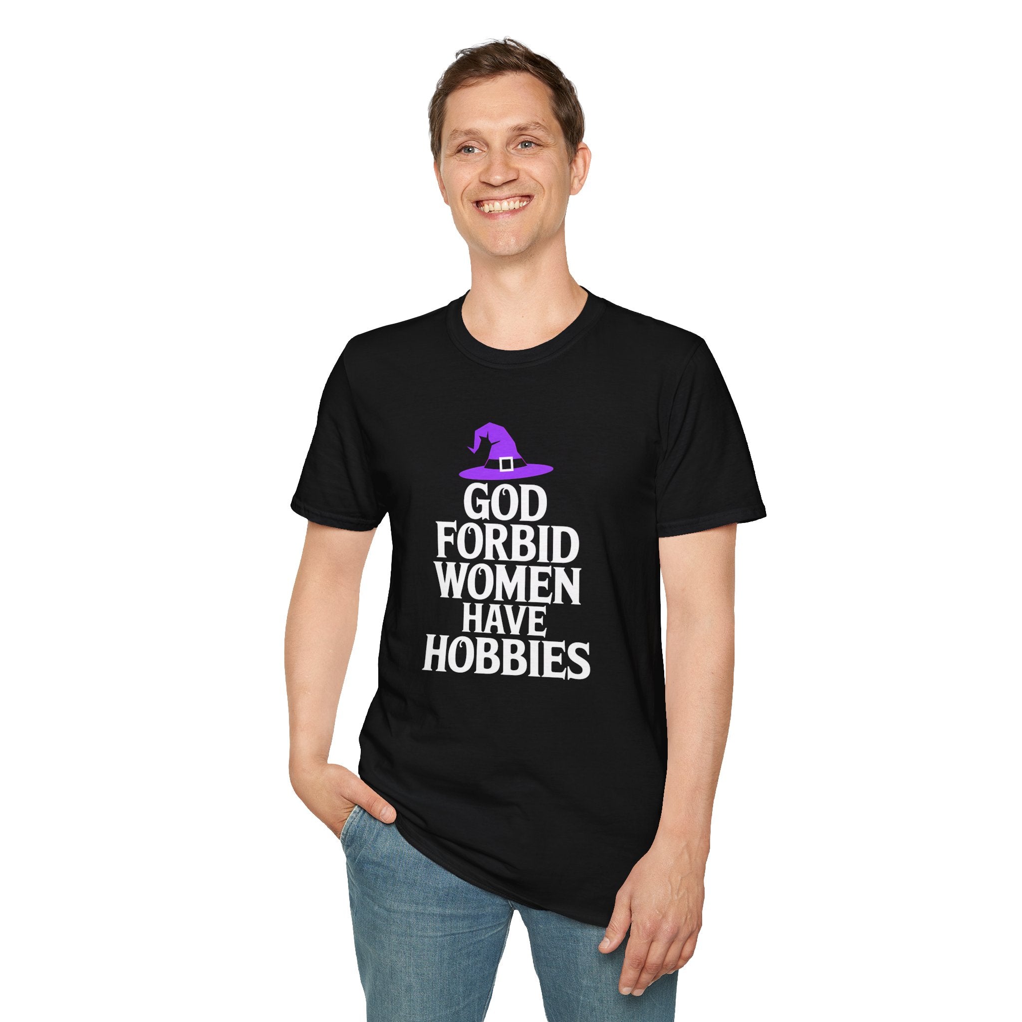 God Forbid Women Have Hobbies Witch Halloween Unisex T-Shirt Secondary image