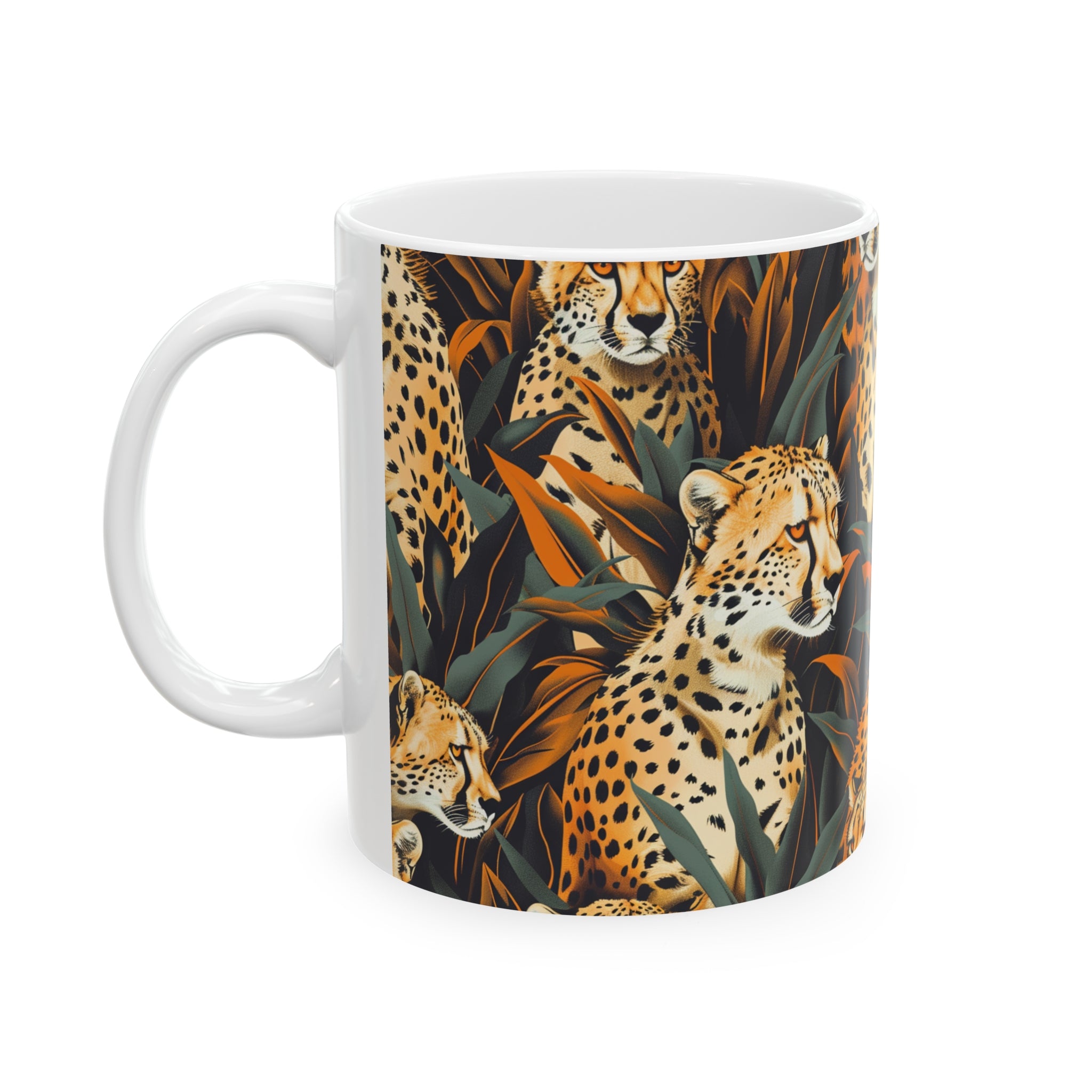 Cheetah Mug | Cheetah Gifts | Cheetah Presents | Group Of Cheetah Ceramic Mug 11oz