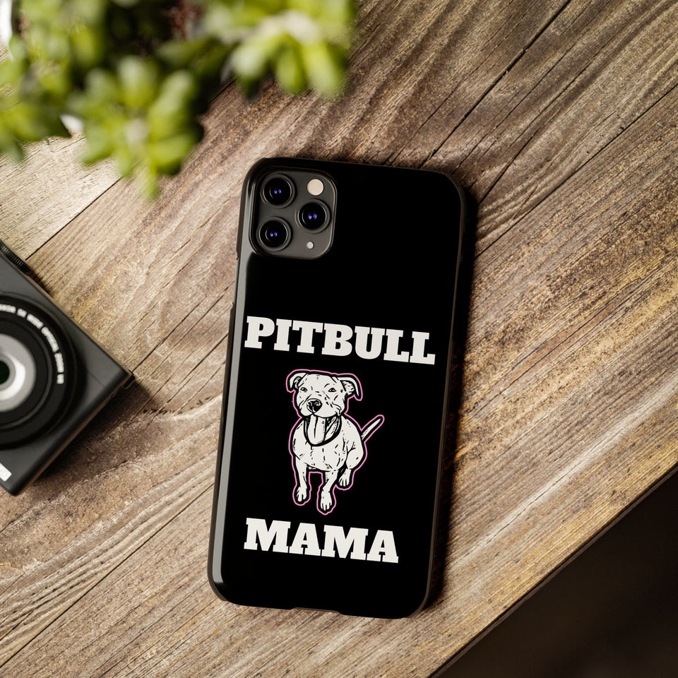 Premium Pitbull Mama 2 iPhone Case | Pitbull Gifts Slim Phone Cases