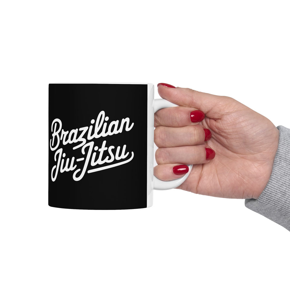 Brazilian Jiu Jitsu Cursive BJJ Ceramic Mug | Brazilian Jiu Jitsu Gifts (11oz)
