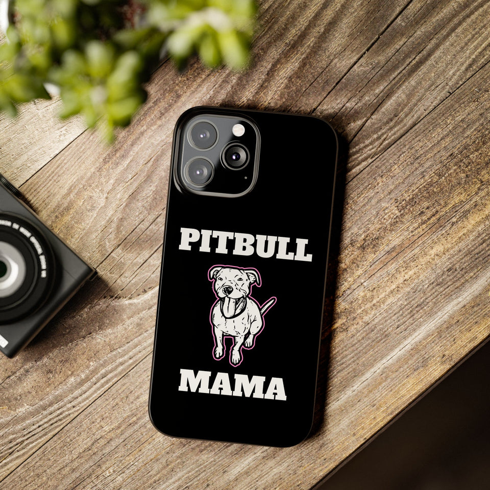 Premium Pitbull Mama 2 iPhone Case | Pitbull Gifts Slim Phone Cases