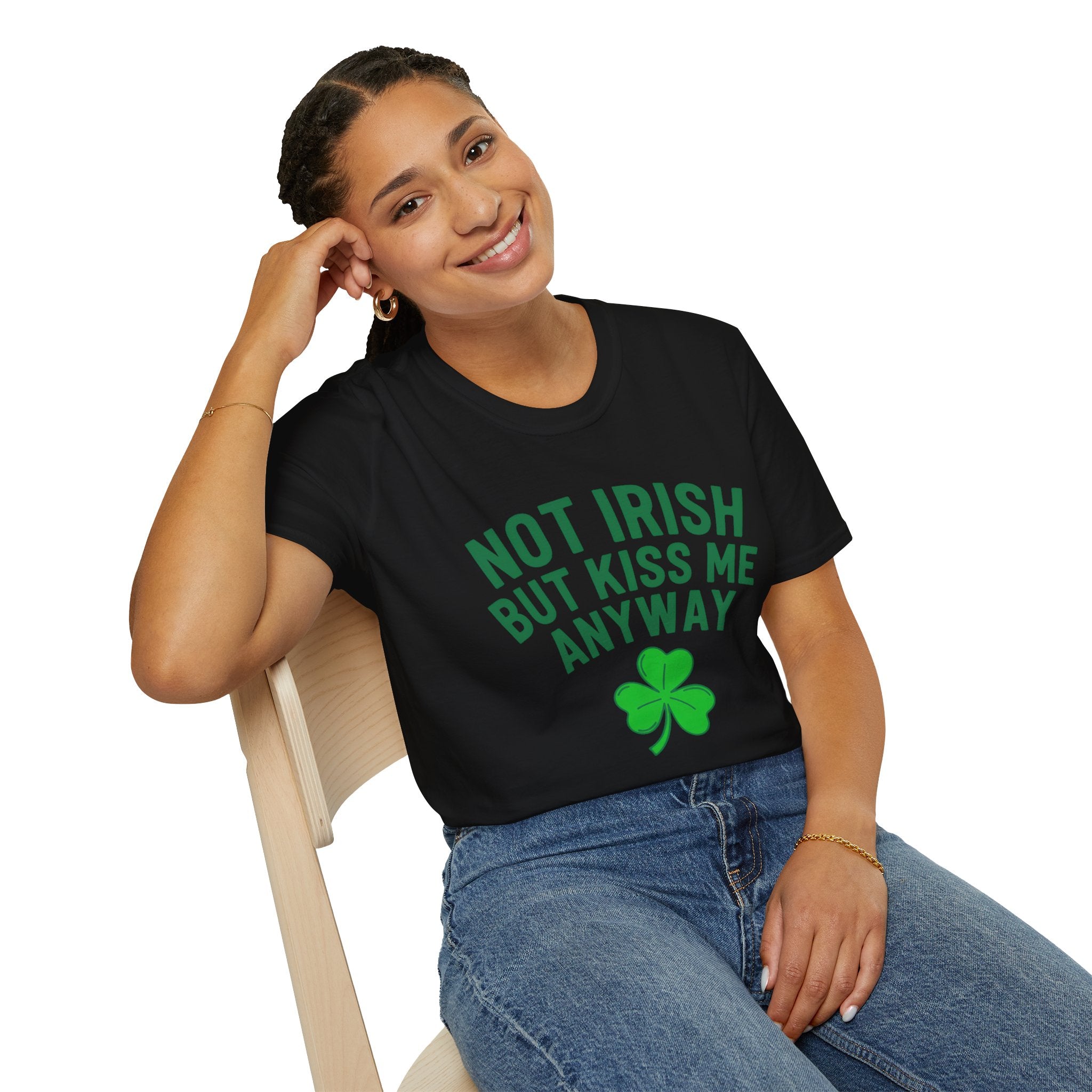 Not Irish But Kiss Me Anyway Ireland Graphic T-Shirt — St. Patrick's Day Irish Pride Tee