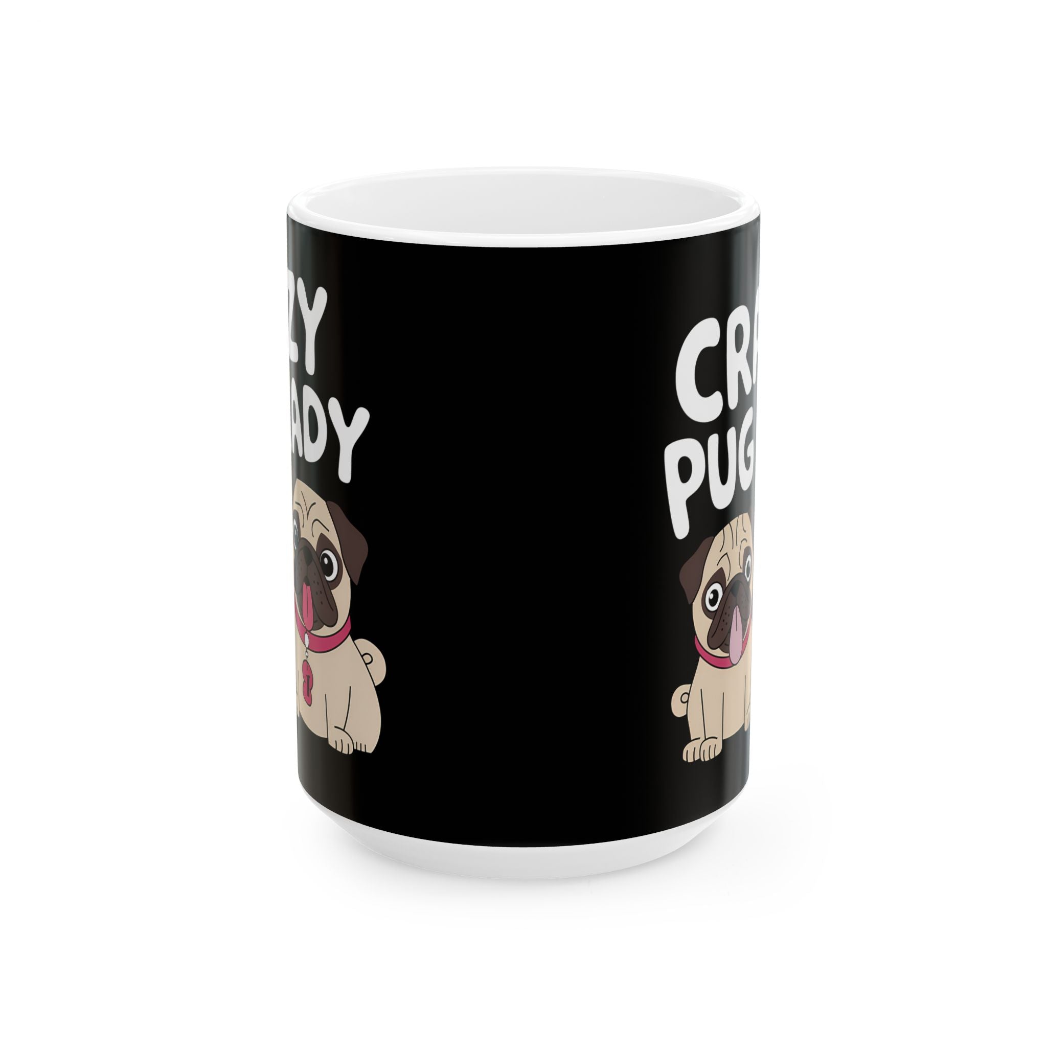 Crazy Pug Lady Ceramic Mug | Crazy Pug Lover Gift Mug (11oz) Secondary image