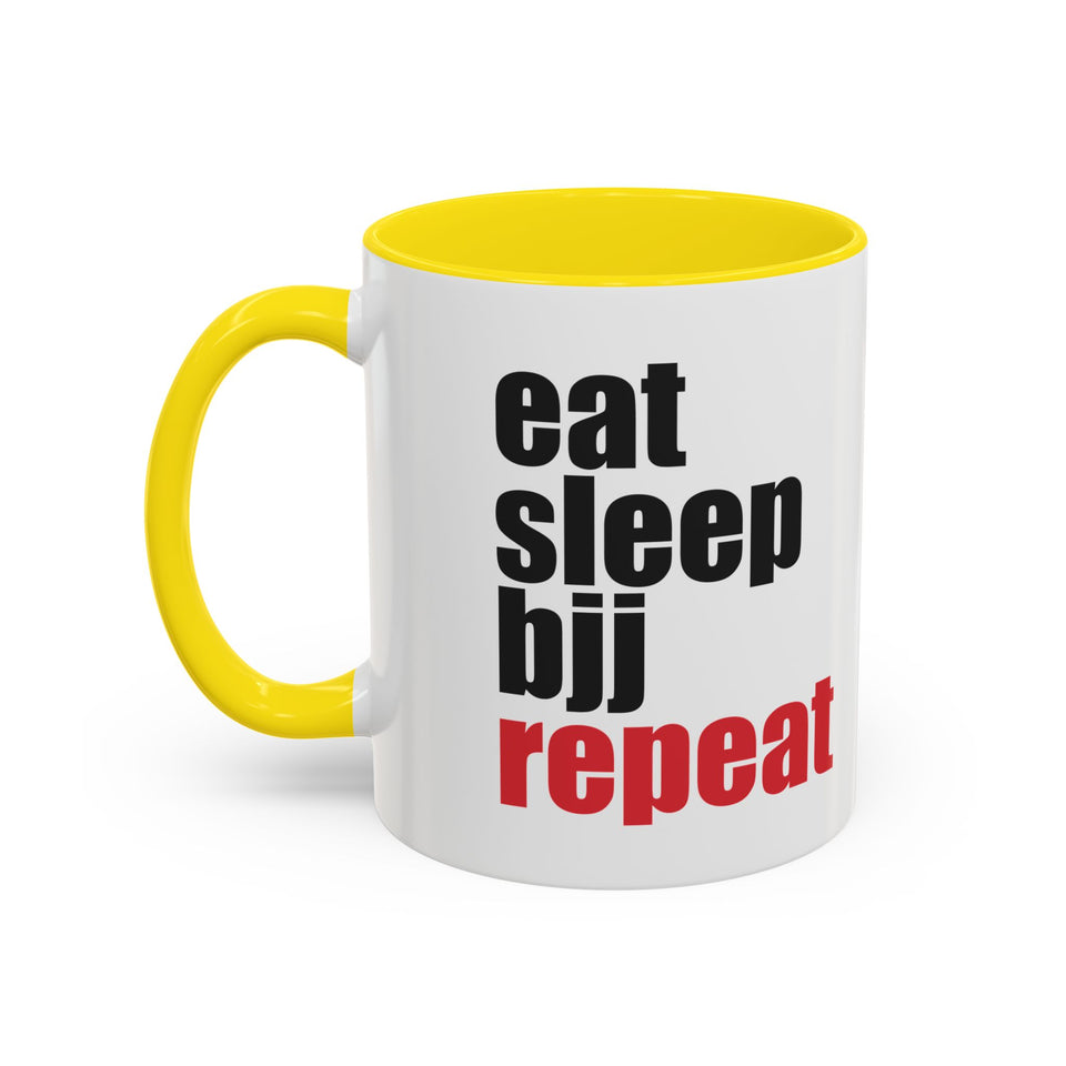 Brazilian Jiu Jitsu Eat Sleep BJJ Repeat | BJJ Accent Coffee Mug