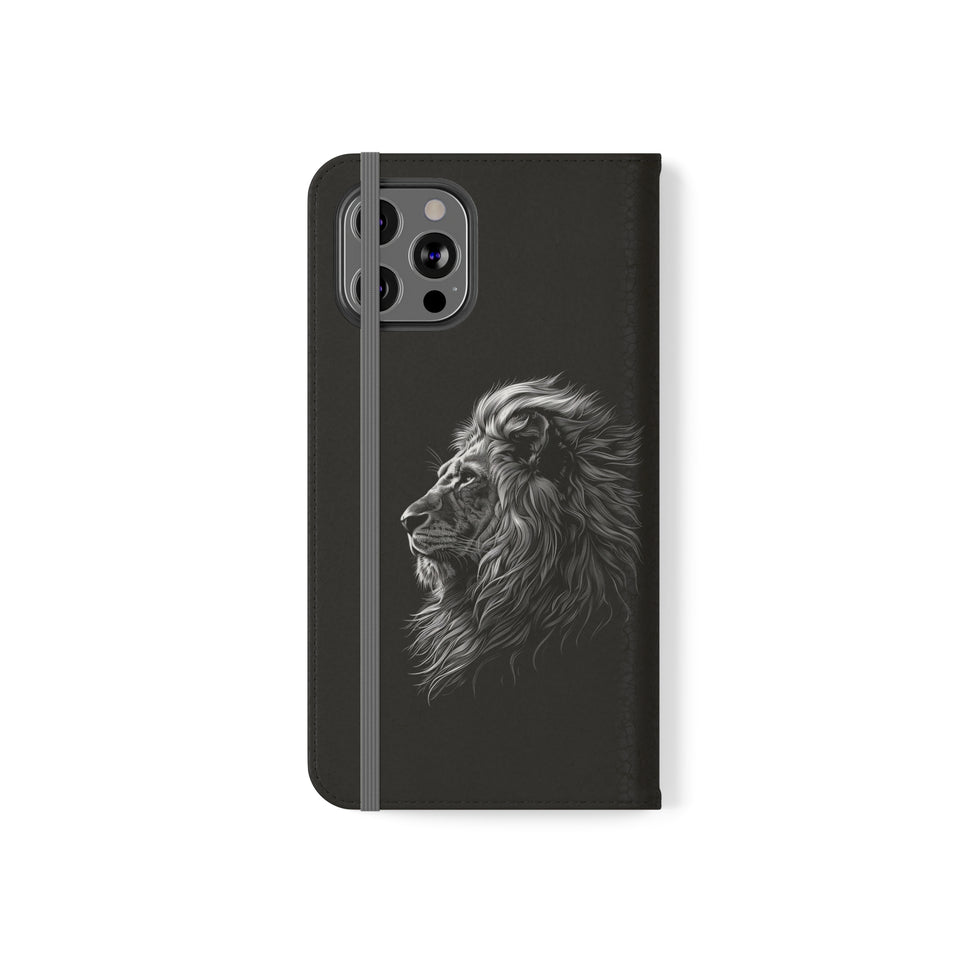 Lion Phone Case | Lion Wallet Phone Case Gifts | IPhone & Samsung Galaxy Lion Flip Cases