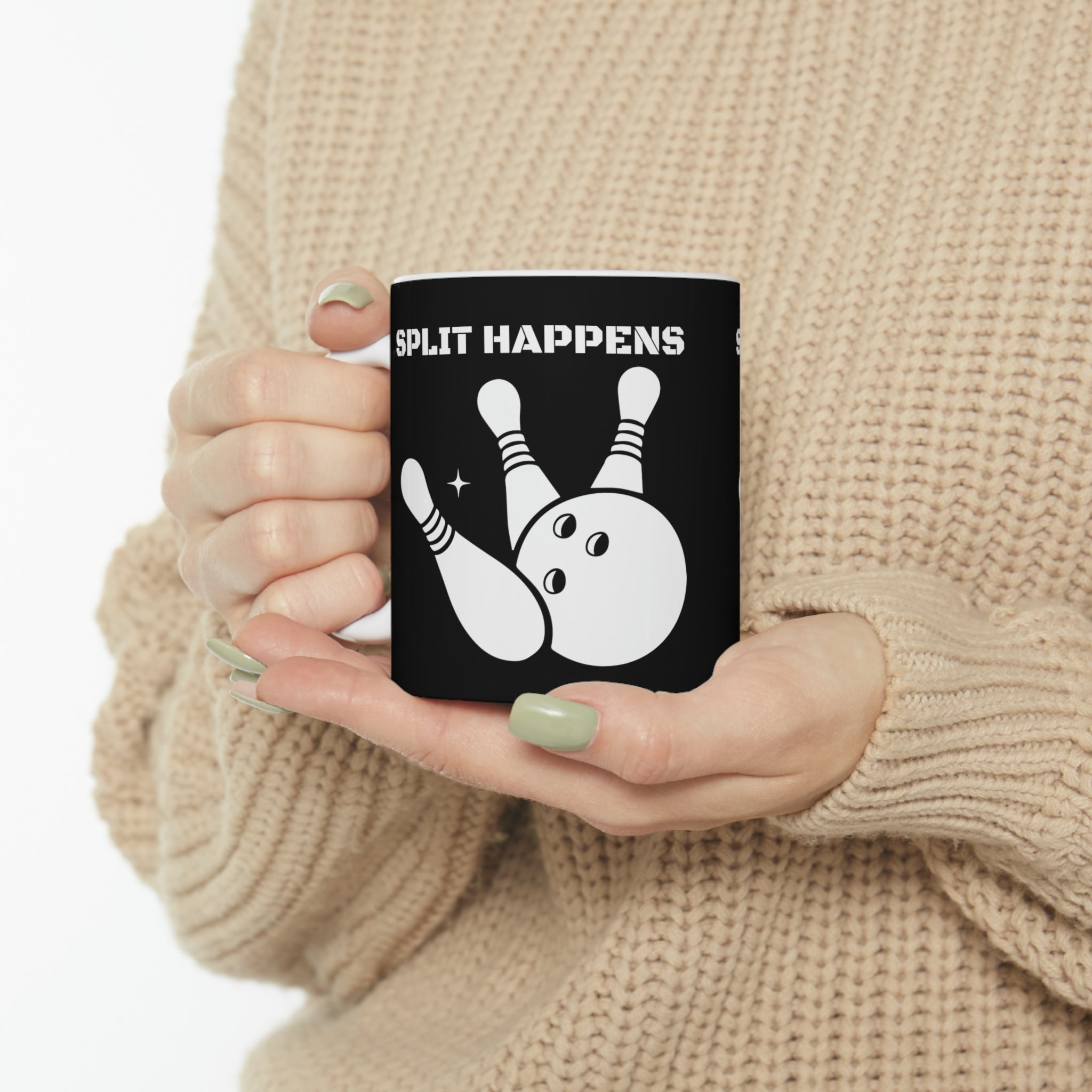 Funny Bowling Mug | Split Happens Bowling Coffee Mug | Bowling Gifts | Funny Bowling Presents | Bowling Mug 11oz