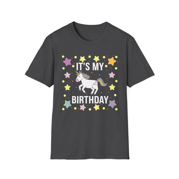 Unicorn It's My Birthday - Unicorn T-Shirt - Softstyle