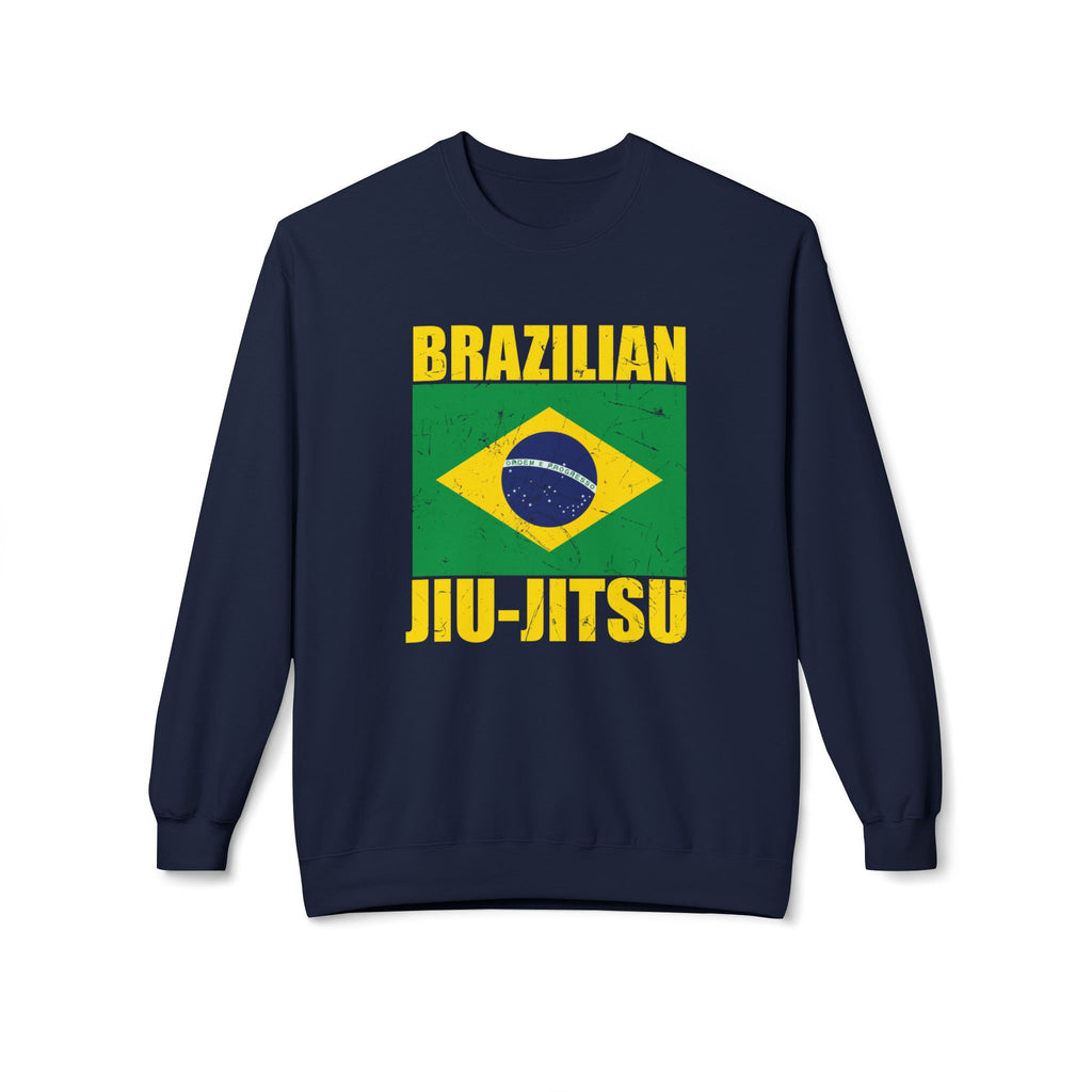 Brazilian Jiu Jitsu Flag BJJ Unisex Midweight Softstyle Fleece Crewneck Sweatshirt
