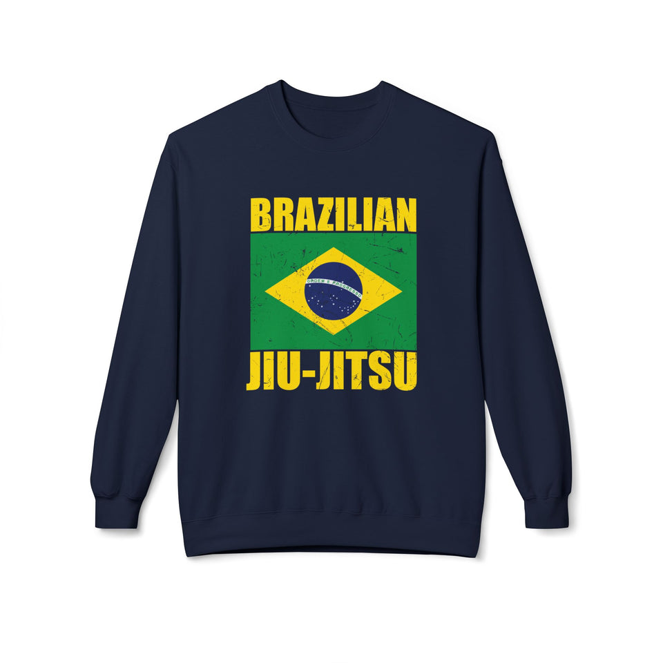 Brazilian Jiu Jitsu Flag BJJ Unisex Midweight Softstyle Fleece Crewneck Sweatshirt