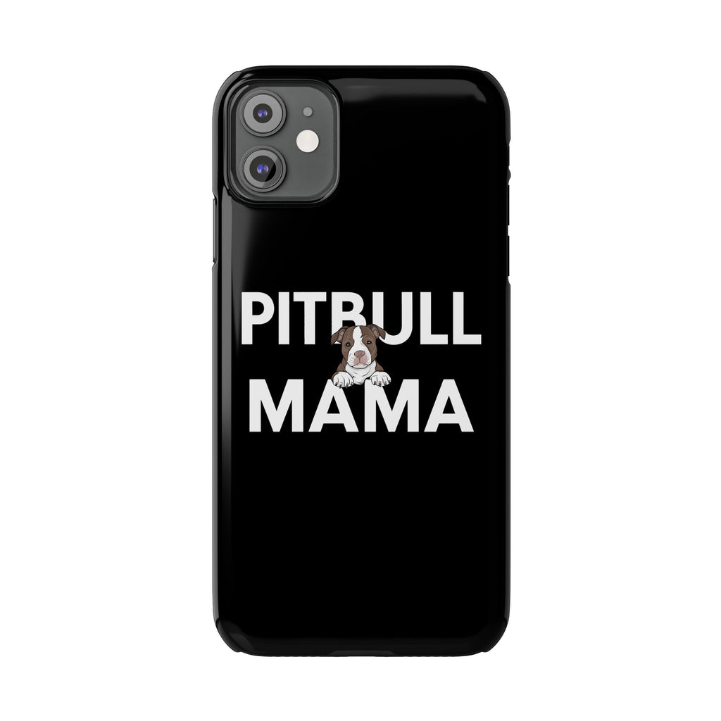 Premium Pitbull Mama 3 iPhone Case | Pitbull Gifts Slim Phone Cases